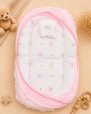 Muslin Net Bed - Pink Star